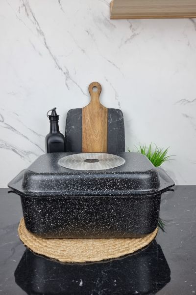 Гусятница 8,5л прямоугольная с крышкой 34*24*8см EB-4612 ᐉ EB-4612 - - класная цена в ProPosud