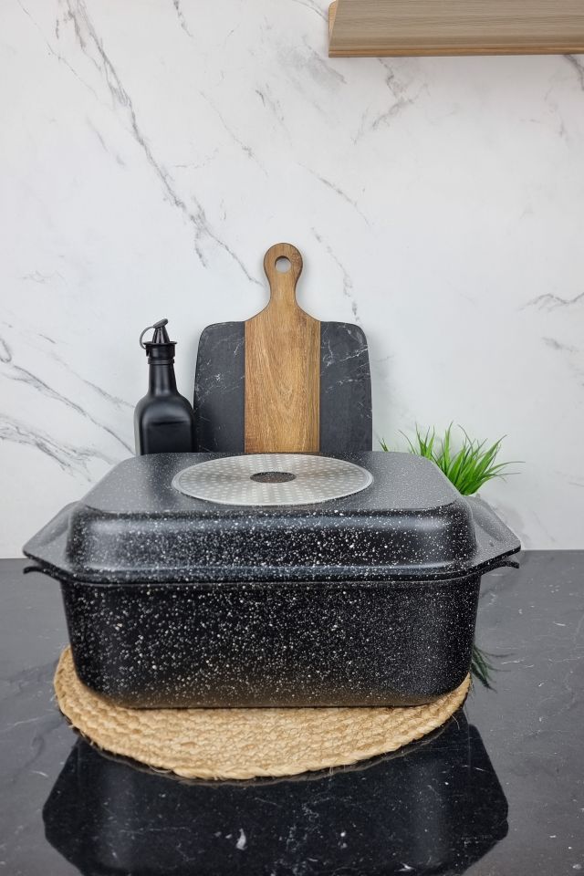 Гусятница 8,5л прямоугольная с крышкой 34*24*8см EB-4612 ᐉ EB-4612 - - класная цена в ProPosud