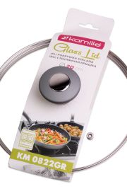 Крышка стеклянная с металлическим ободком 20см 0822GR ᐉ 0822GR - - класная цена в ProPosud
