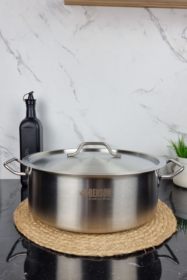 Кастрюля из нержавеющей стали с крышкой 9,0л 32*12см BN-632 ᐉ BN-632 - - класная цена в ProPosud