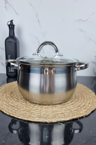 ZB-4 S Каструля 4,0л з нержавіючої сталі зі скляною кришкою сферична ᐉ ZB-4 S - - класна ціна в ProPosud