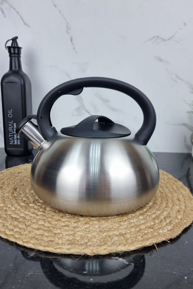 ZB-007/3 Чайник 3,0л из нержавеющей стали со свистком и черной ручкой ᐉ ZB-007/3 - - класная цена в ProPosud
