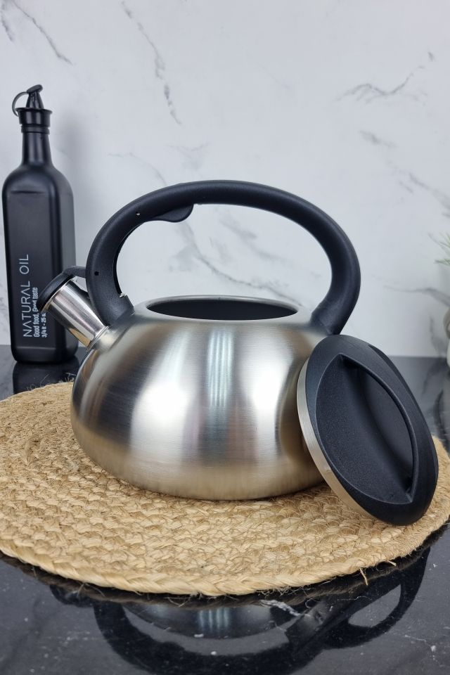 ZB-007/3 Чайник 3,0л из нержавеющей стали со свистком и черной ручкой ᐉ ZB-007/3 - - класная цена в ProPosud