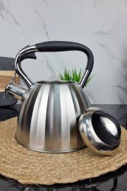 ZB-19/3 Чайник 3,0л из нержавеющей стали со свистком и черной ручкой ᐉ ZB-19/3 - - класная цена в ProPosud