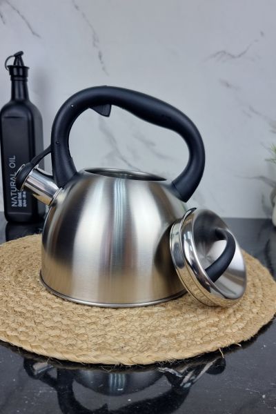 ZB-K2.5 L B Чайник 2,5л из нержавеющей стали со свистком и черной ручкой ᐉ ZB-K2.5 L B - - класная цена в ProPosud 2