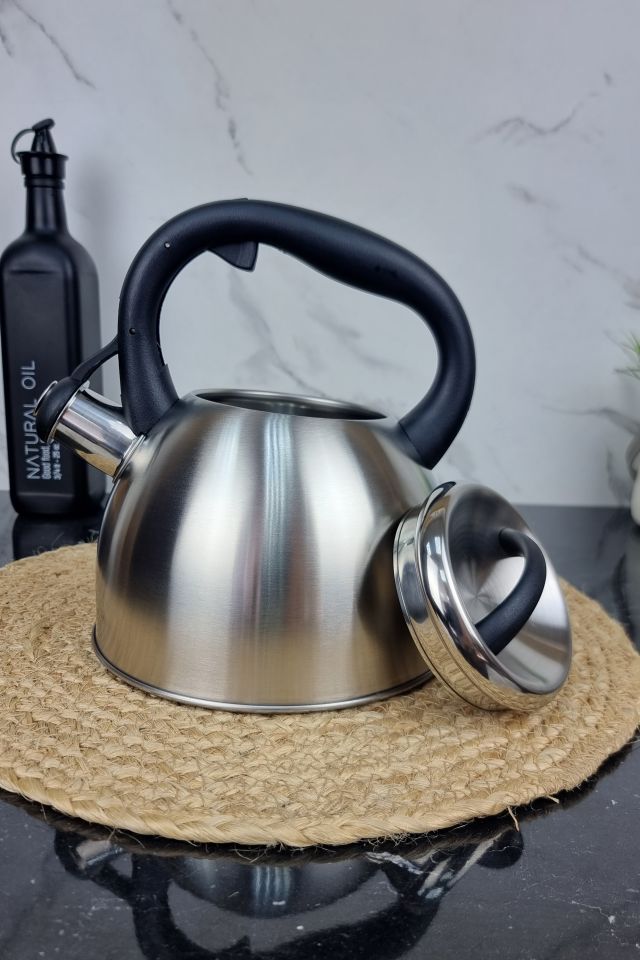 ZB-K2.5 L B Чайник 2,5л из нержавеющей стали со свистком и черной ручкой ᐉ ZB-K2.5 L B - - класная цена в ProPosud