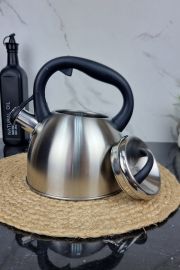 ZB-K2.5 L B Чайник 2,5л из нержавеющей стали со свистком и черной ручкой ᐉ ZB-K2.5 L B - - класная цена в ProPosud