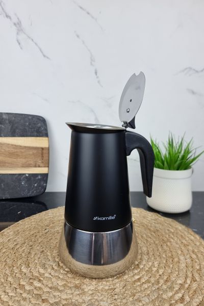 Кофеварка гейзерная из нержавеющей стали на 9 порций 450мл 0562 ᐉ 0562 - - класная цена в ProPosud 2