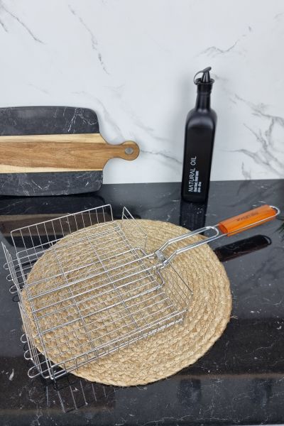 Решетка для гриля глубокая с деревянной ручкой 31*25*5,5см 0704 ᐉ 0704 - - класная цена в ProPosud 2