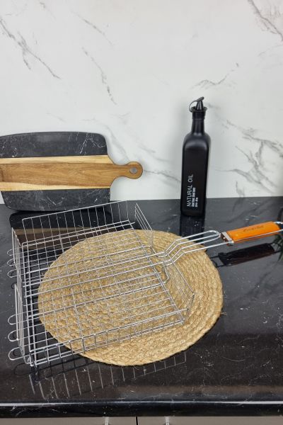 Решетка для гриля глубокая с деревянной ручкой 36*28*6,0см 0705 ᐉ 0705 - - класная цена в ProPosud 2