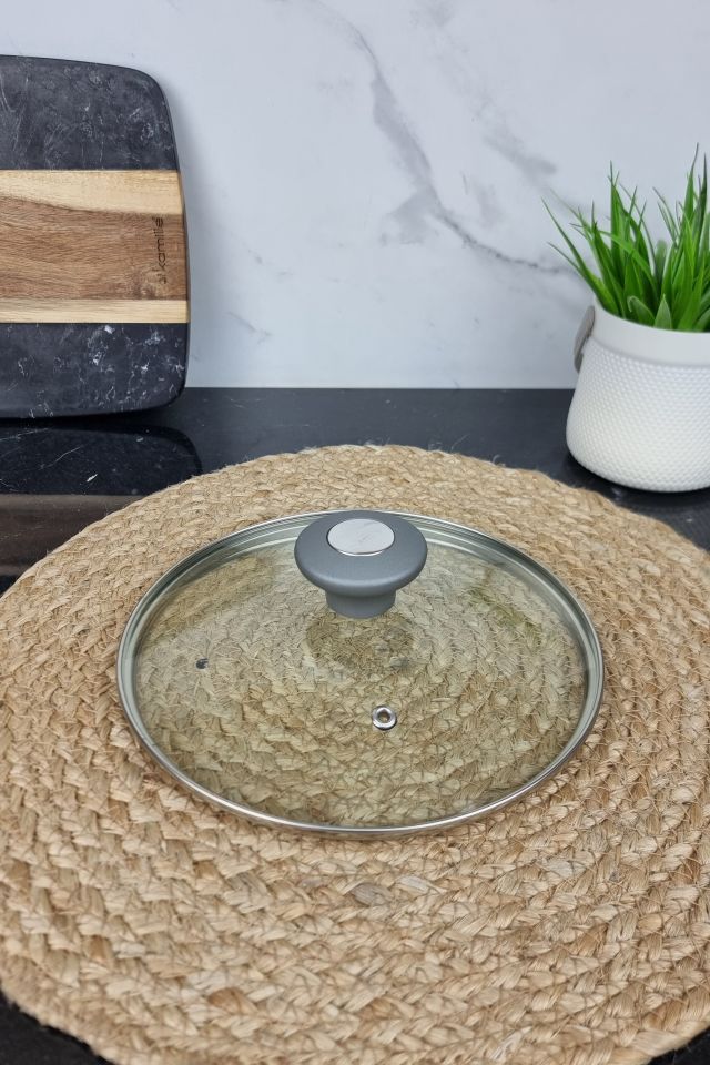 Крышка стеклянная с металлическим ободком 20см 0822GR ᐉ 0822GR - - класная цена в ProPosud