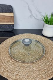 Крышка стеклянная с металлическим ободком 20см 0822GR ᐉ 0822GR - - класная цена в ProPosud