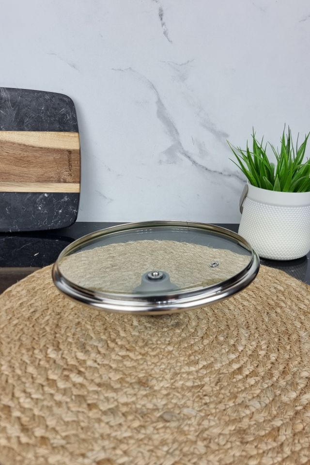 Крышка стеклянная с металлическим ободком 20см 0822GR ᐉ 0822GR - - класная цена в ProPosud