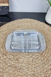 Масленка Kamille 7008 из нержавеющей стали с прозрачной крышкой ᐉ 7008 - - класная цена в ProPosud