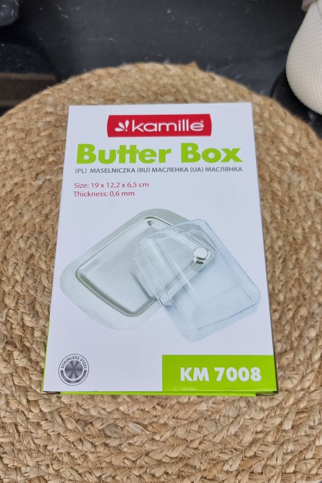 Масленка Kamille 7008 из нержавеющей стали с прозрачной крышкой ᐉ 7008 - - класная цена в ProPosud