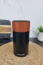 Подставка для ножей Kamille 7616 с наполнителем, чёрная под дерево, 22 см ᐉ 7616 - - класная цена в ProPosud