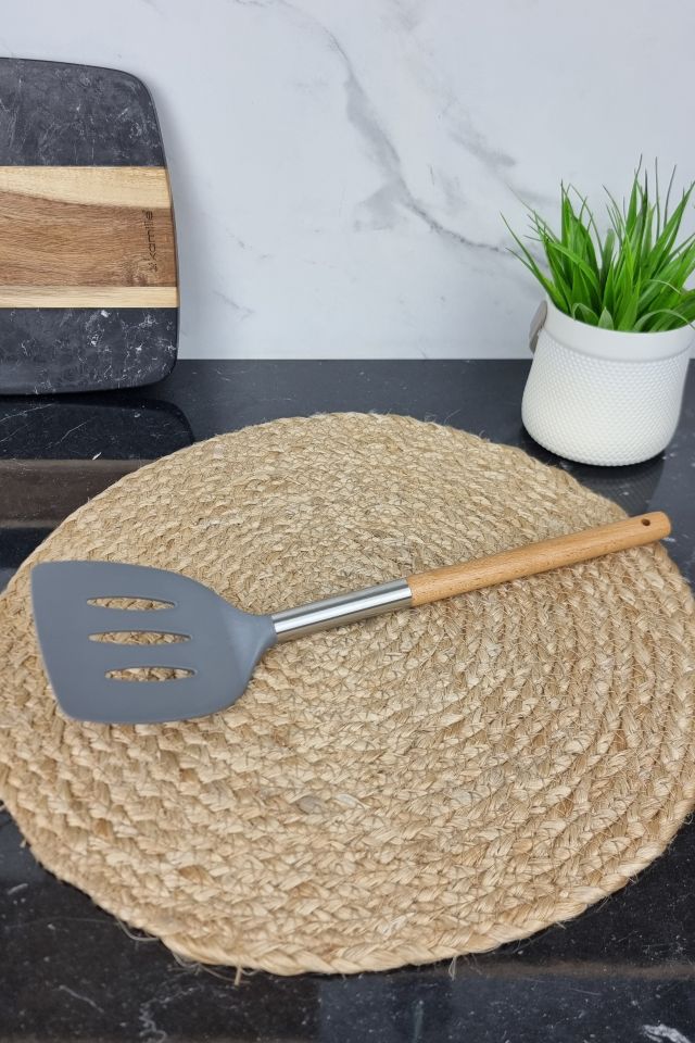 Лопатка с прорезями Kamille 8850, 35 см, нейлон и дерево ᐉ 8850 - - класная цена в ProPosud
