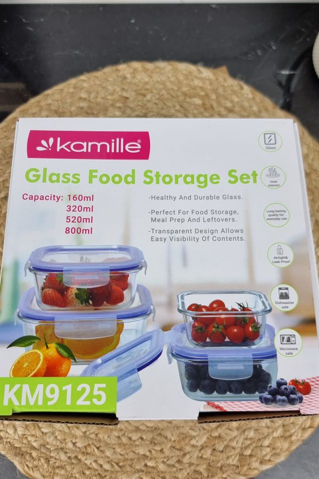 Набор стеклянных контейнеров Kamille 9125, 4 шт., 160/320/520/800 мл ᐉ 9125 - - класная цена в ProPosud