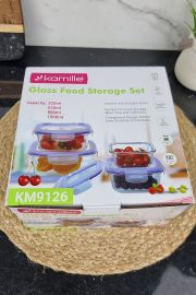 Набор стеклянных контейнеров Kamille 9126, 4 шт., 320/520/800/1200 мл ᐉ 9126 - - класная цена в ProPosud